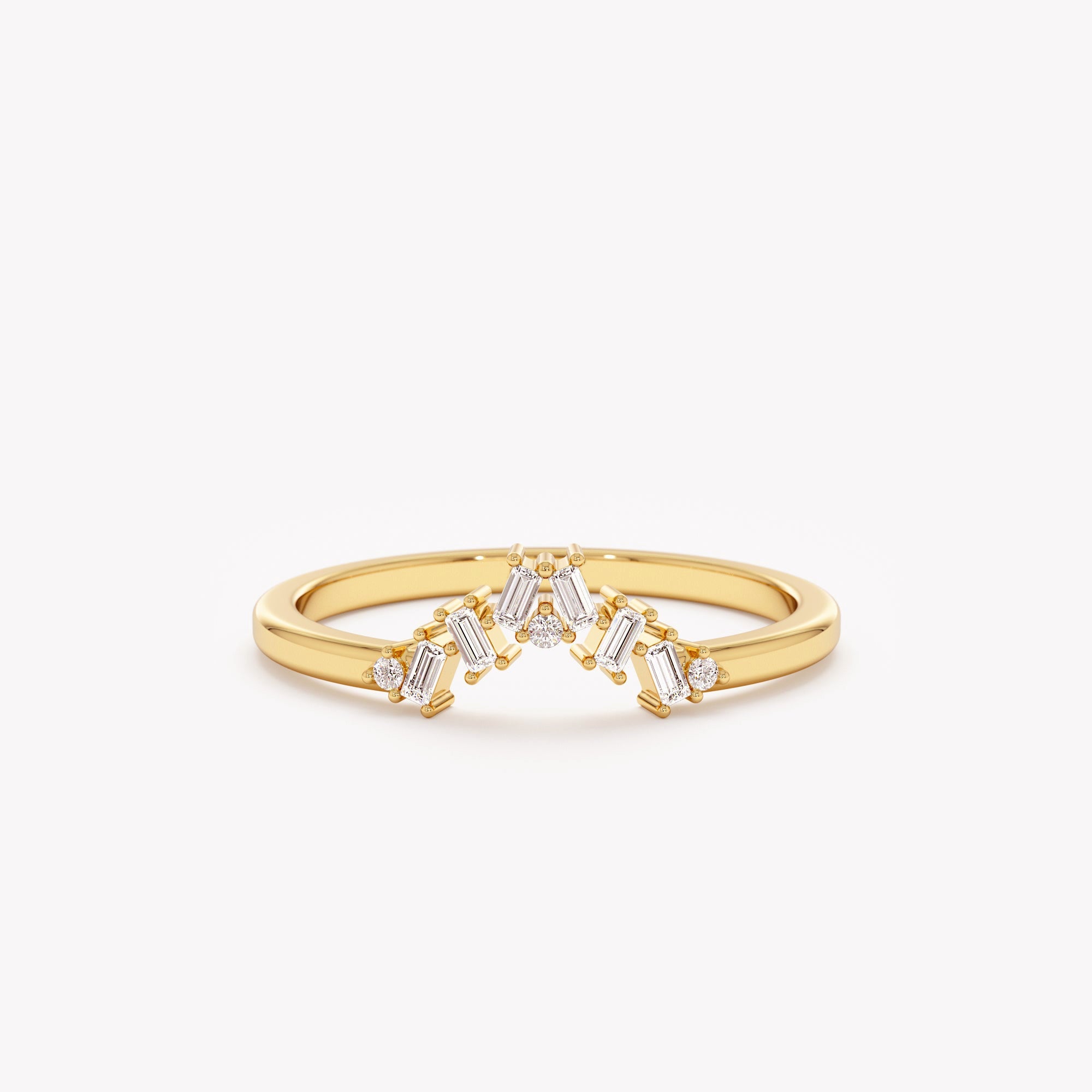 The Crown Guard Band - Baguette Diamond Ring Guard