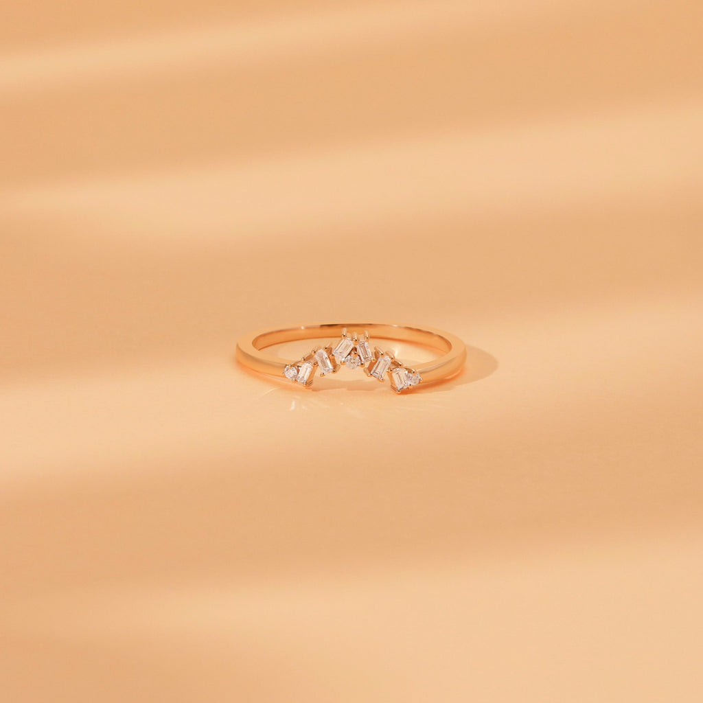 The Crown Guard Band - Baguette Diamond Ring Guard