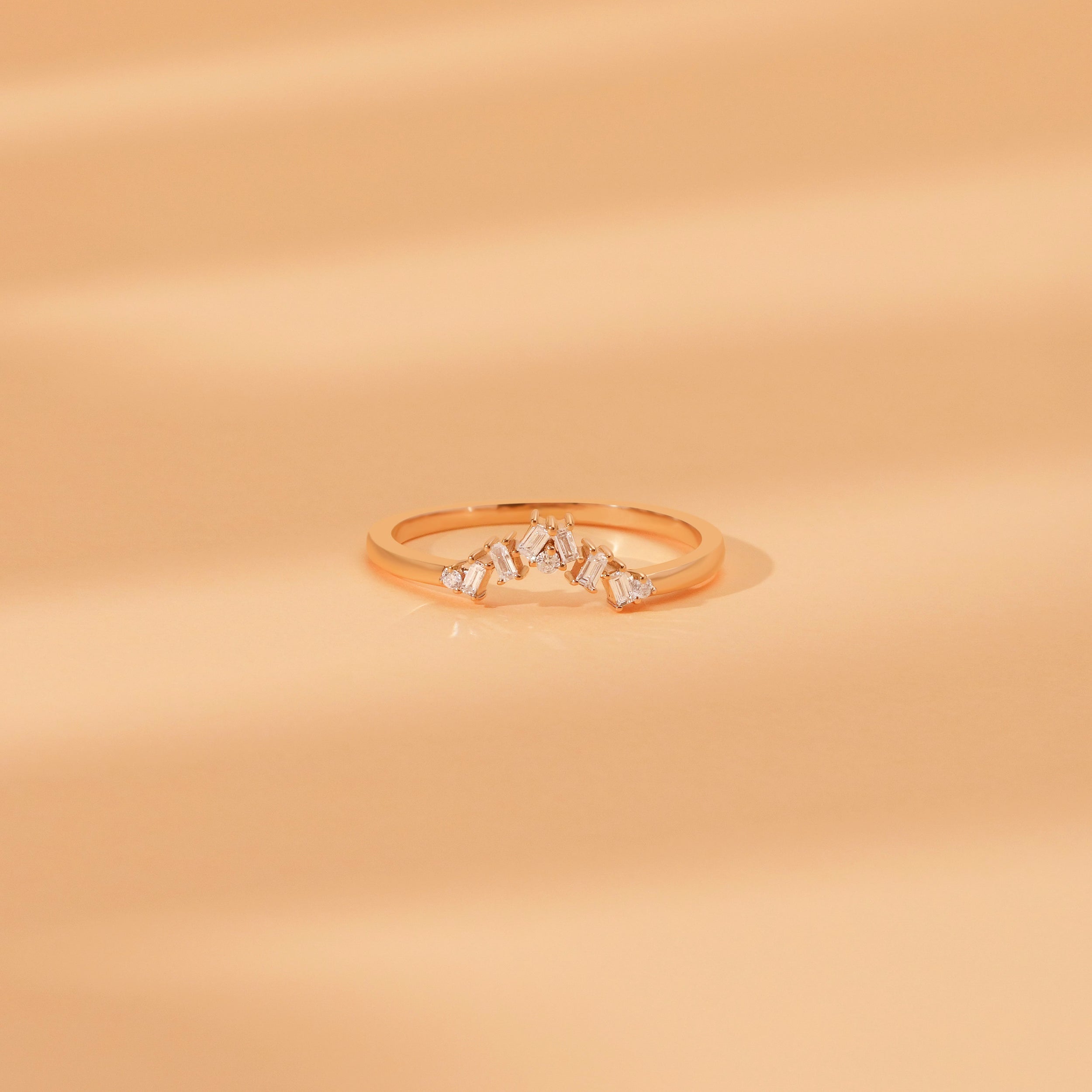 The Crown Guard Band - Baguette Diamond Ring Guard