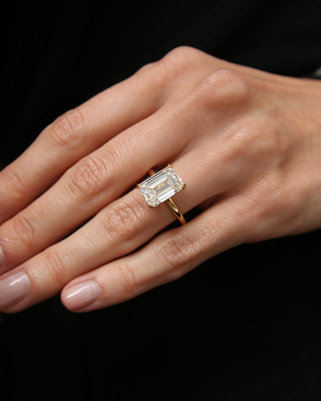 The Diana Ring - Emerald Cut High-Set Solitaire Ring