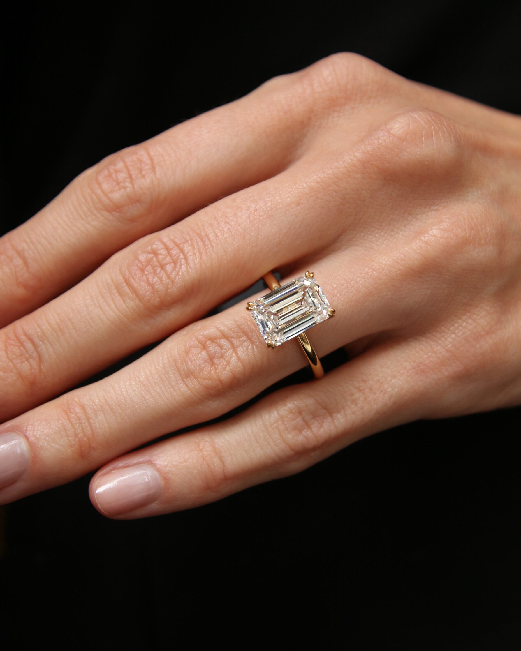 The Diana Ring - Emerald Cut High-Set Solitaire Ring