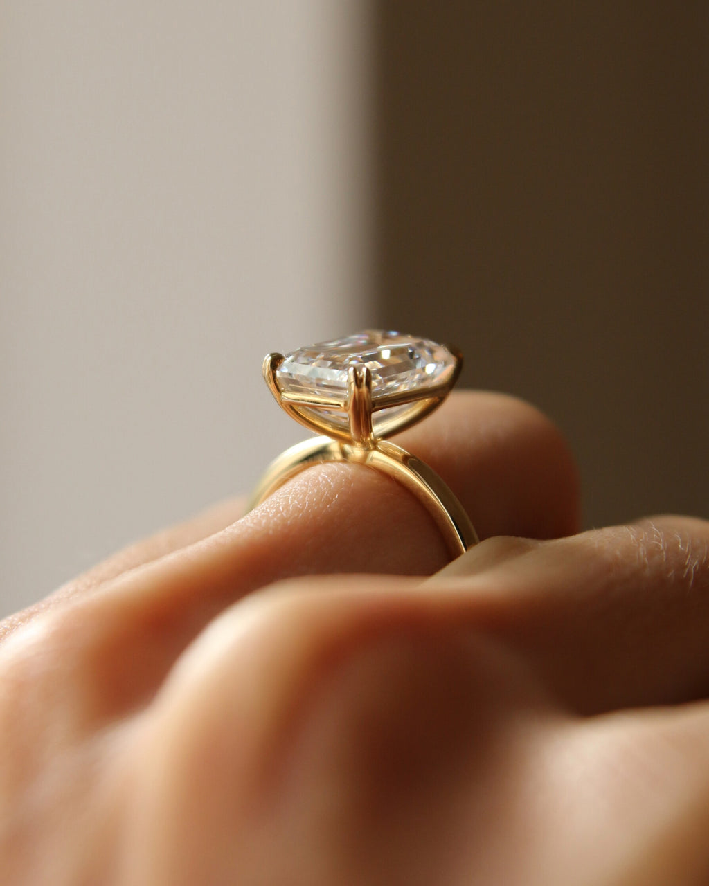 The Diana Ring - Emerald Cut High-Set Solitaire Ring