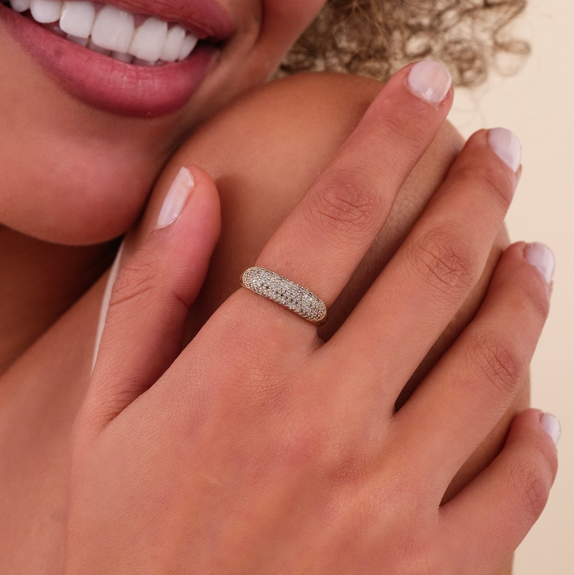 The Dome Ring - Multi Row Diamond Statement Band