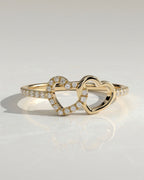 The Duora Ring - Interlocking Heart Diamond Ring