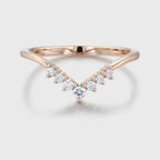 The Elin Ring - Round Diamond V Contour Ring