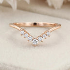 The Elin Ring - Round Diamond V Contour Ring