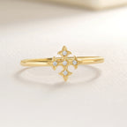 The Elina Ring - Ornamental Diamond Cross Motif Ring