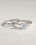 The Elise Bridal Set - Round Solitaire Ring with Plain Wedding Band