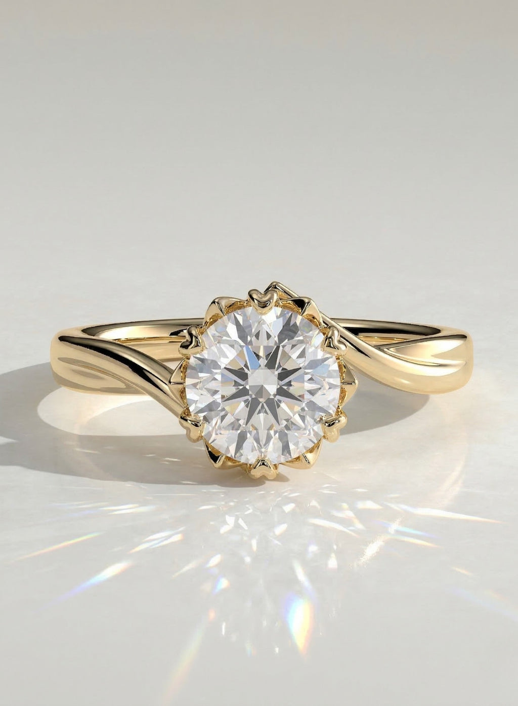 The Elowen Ring - Floral Bypass Diamond Ring