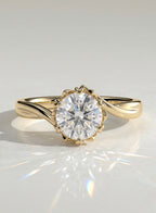 The Elowen Ring - Floral Bypass Diamond Ring