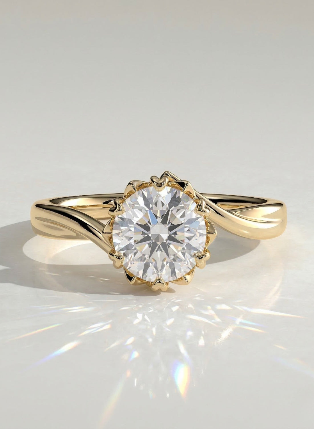 The Elowen Ring - Floral Bypass Diamond Ring