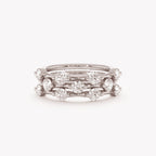 The Elowen Trio - Round Diamond Station Stack Ring Set