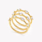 The Elowen Trio - Round Diamond Station Stack Ring Set