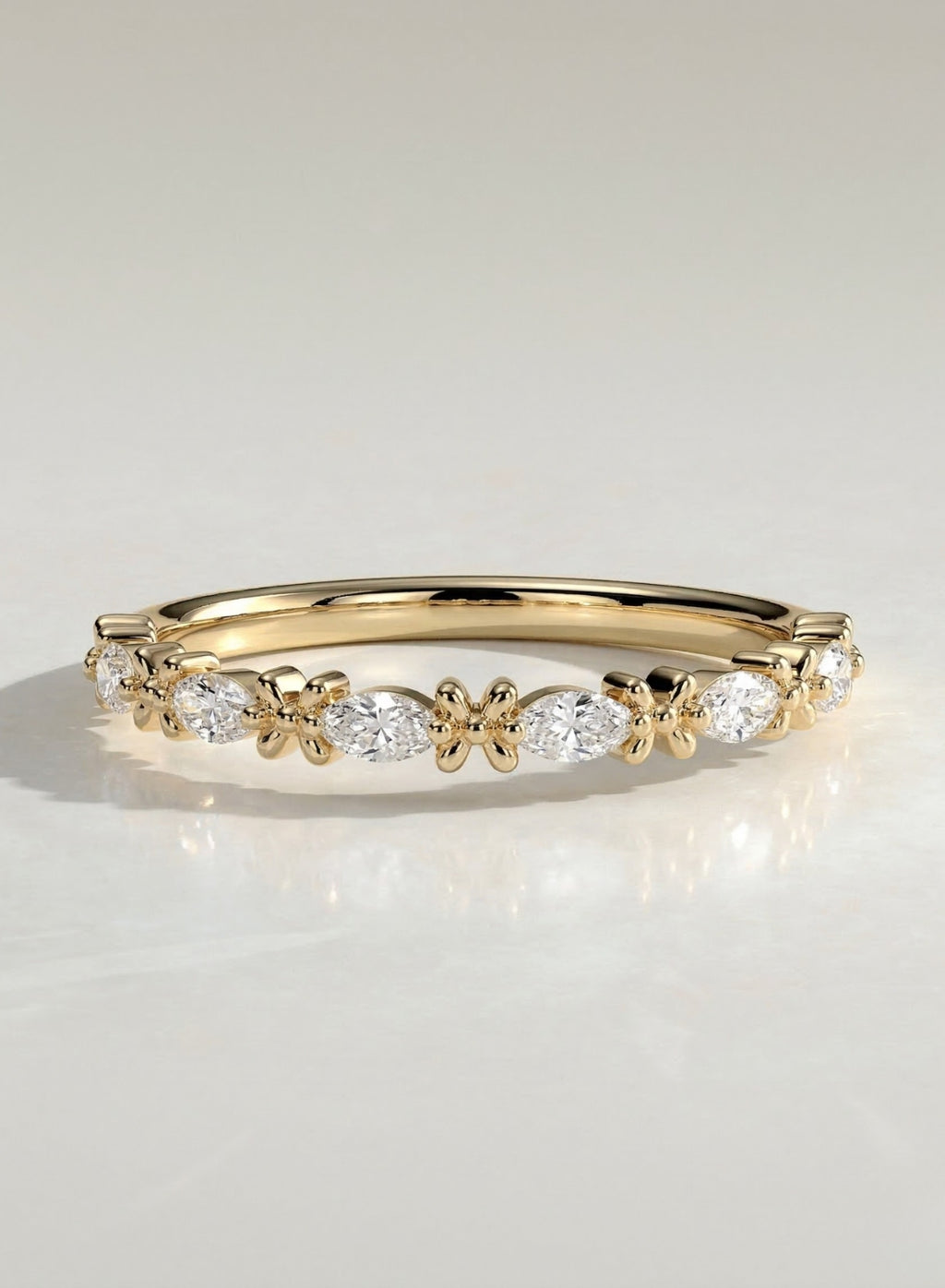 The Elowin Band - Marquise Diamond Floral Eternity Band