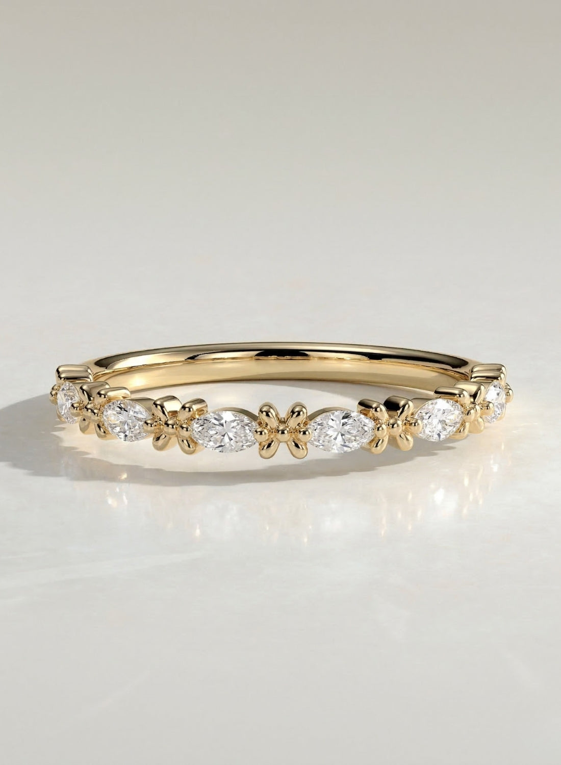 The Elowin Band - Marquise Diamond Floral Eternity Band
