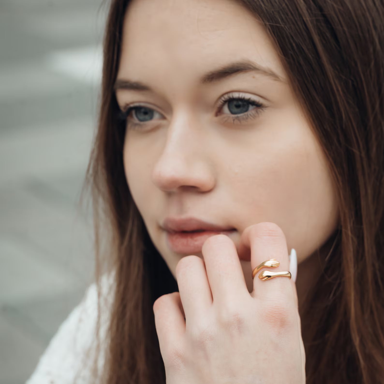 The Embrace Ring - Sculpted Hand Wrap Ring