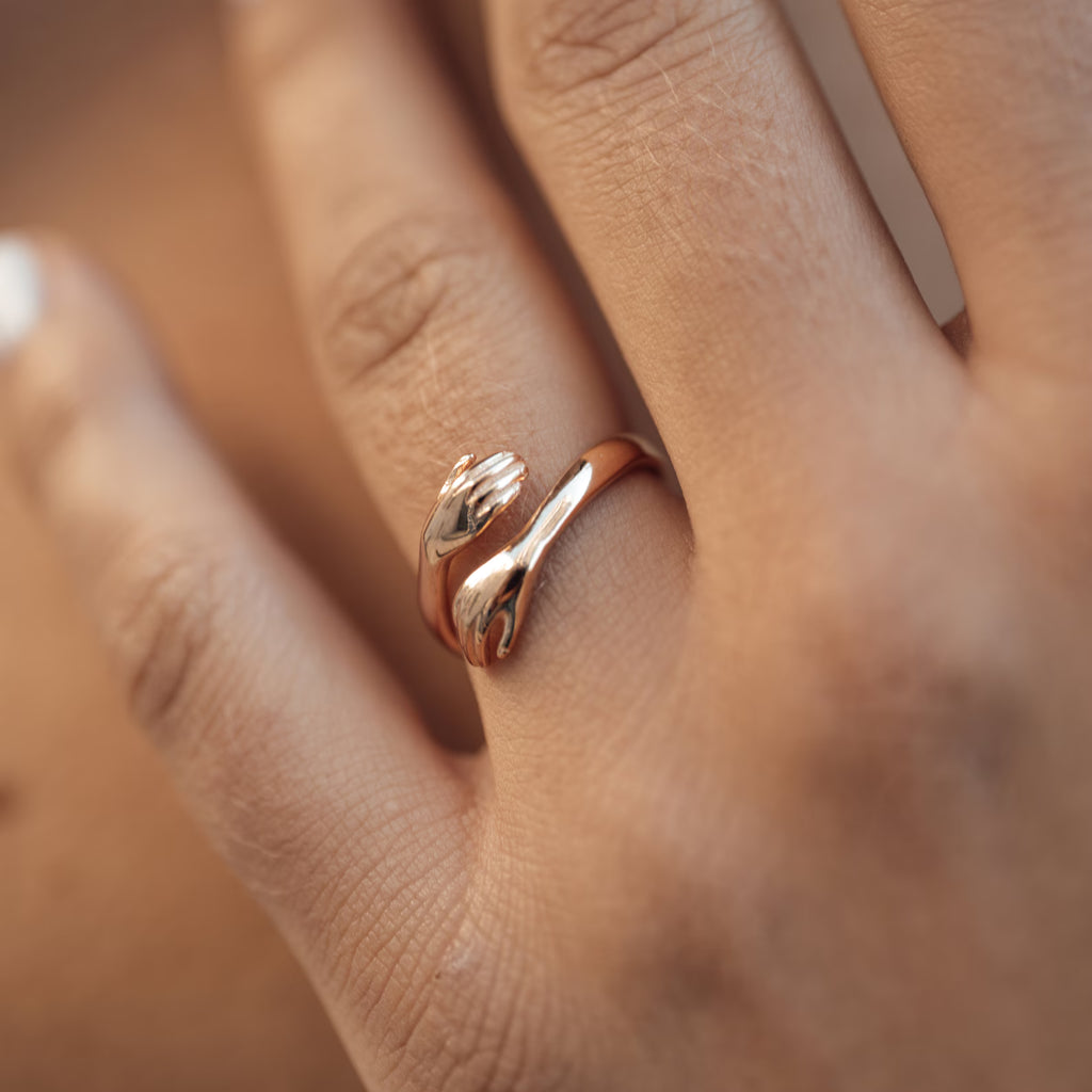 The Embrace Ring - Sculpted Hand Wrap Ring