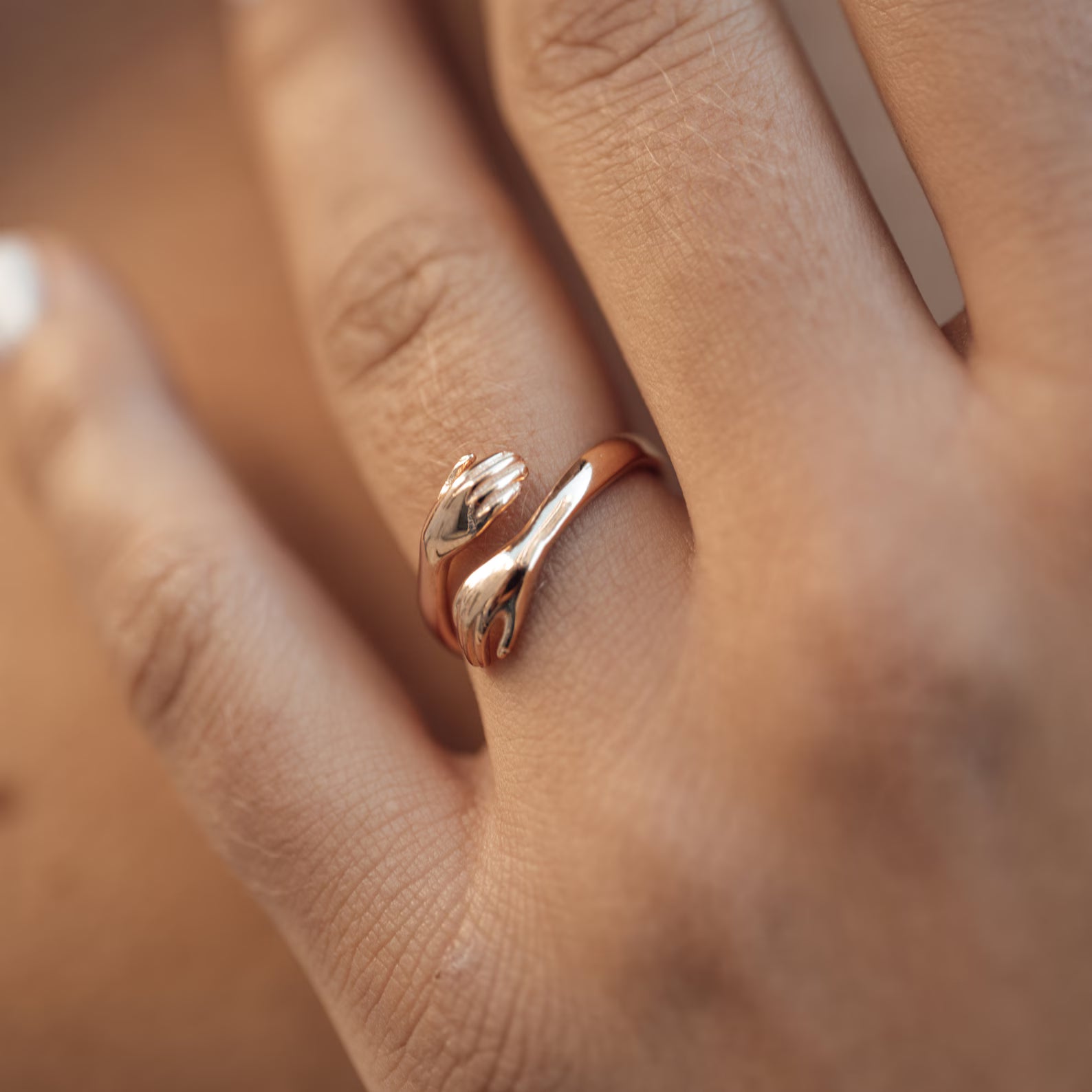 The Embrace Ring - Sculpted Hand Wrap Ring