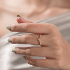 The Emmy Band - Baguette and Round Chevron Band in Silver