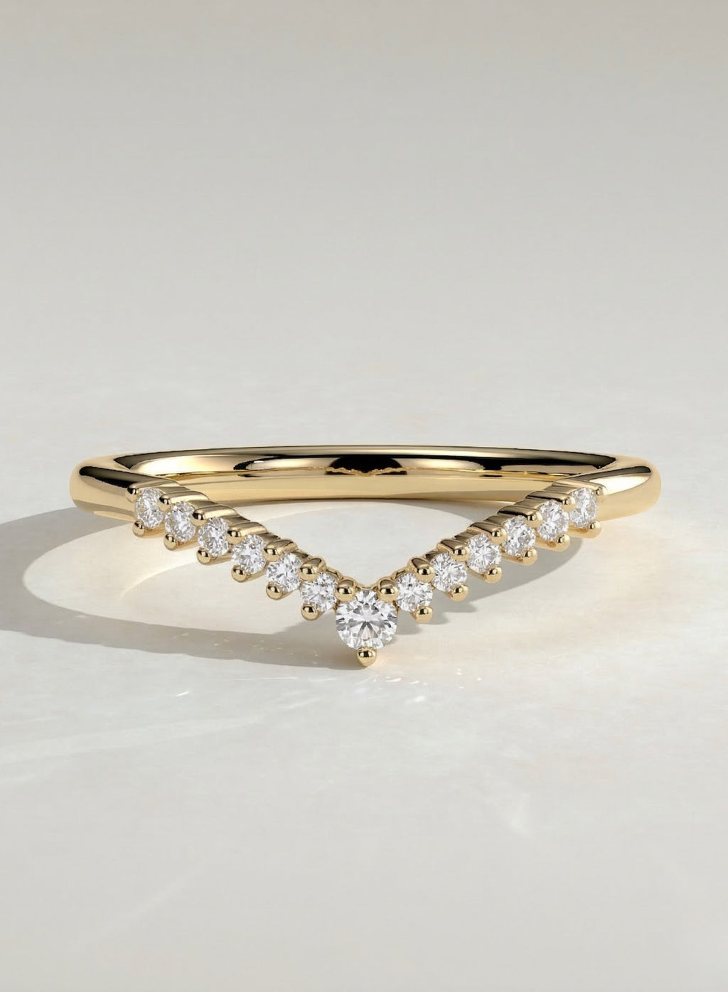 The Evara Ring - Pavé Diamond Contour Band