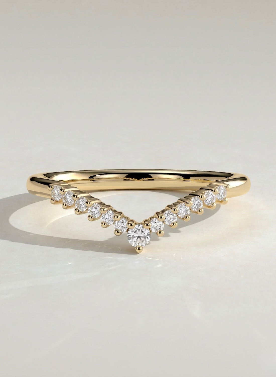 The Evara Ring - Pavé Diamond Contour Band