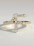 The F Initial Ring - Diamond Bezel Letter Ring