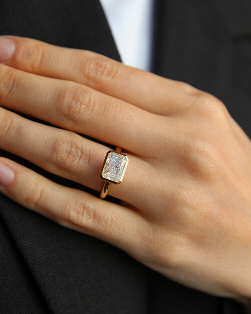 The Fallon Ring - Radiant Bezel Engagement Ring