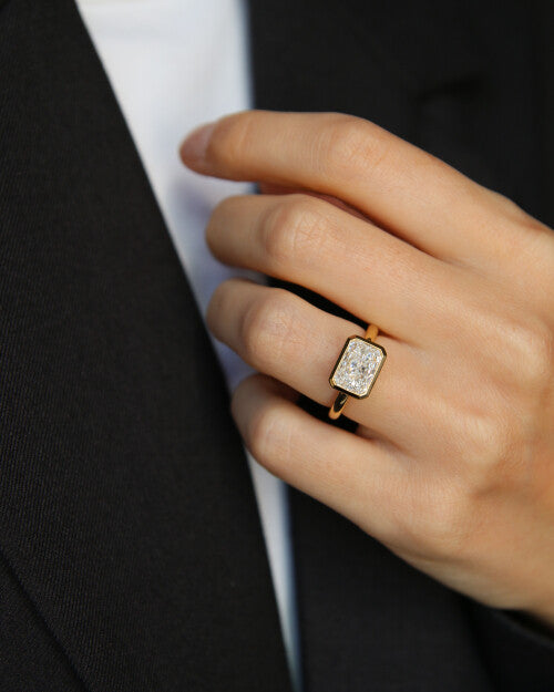 The Fallon Ring - Radiant Bezel Engagement Ring