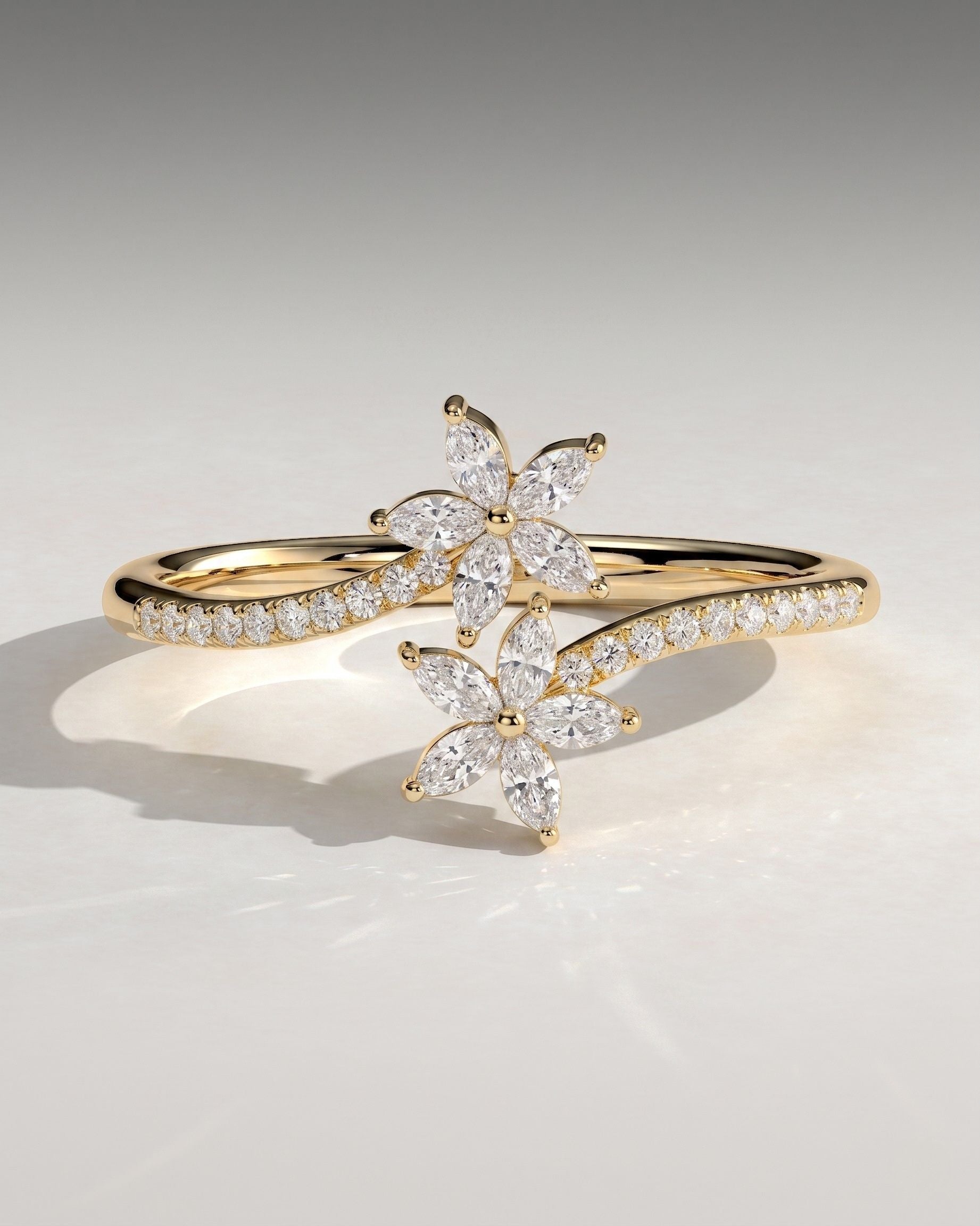 The Fleur Ring - Marquise Diamond Floral Ring