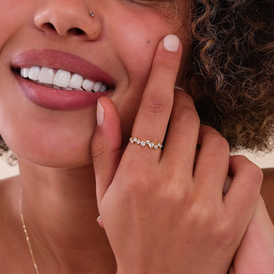 The Flora Ring - Organic Diamond Scatter Cluster Statement Ring