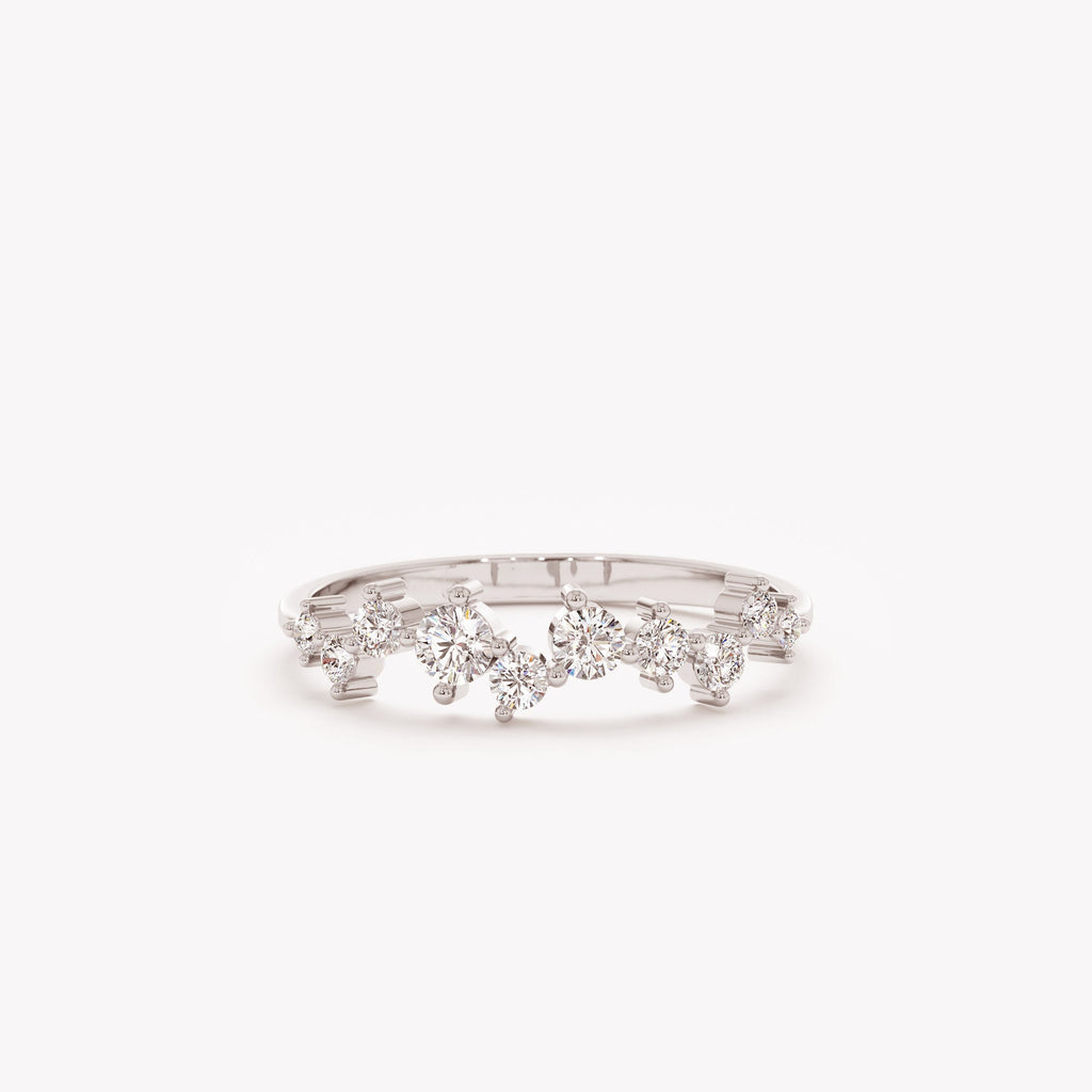 The Flora Ring - Organic Diamond Scatter Cluster Statement Ring
