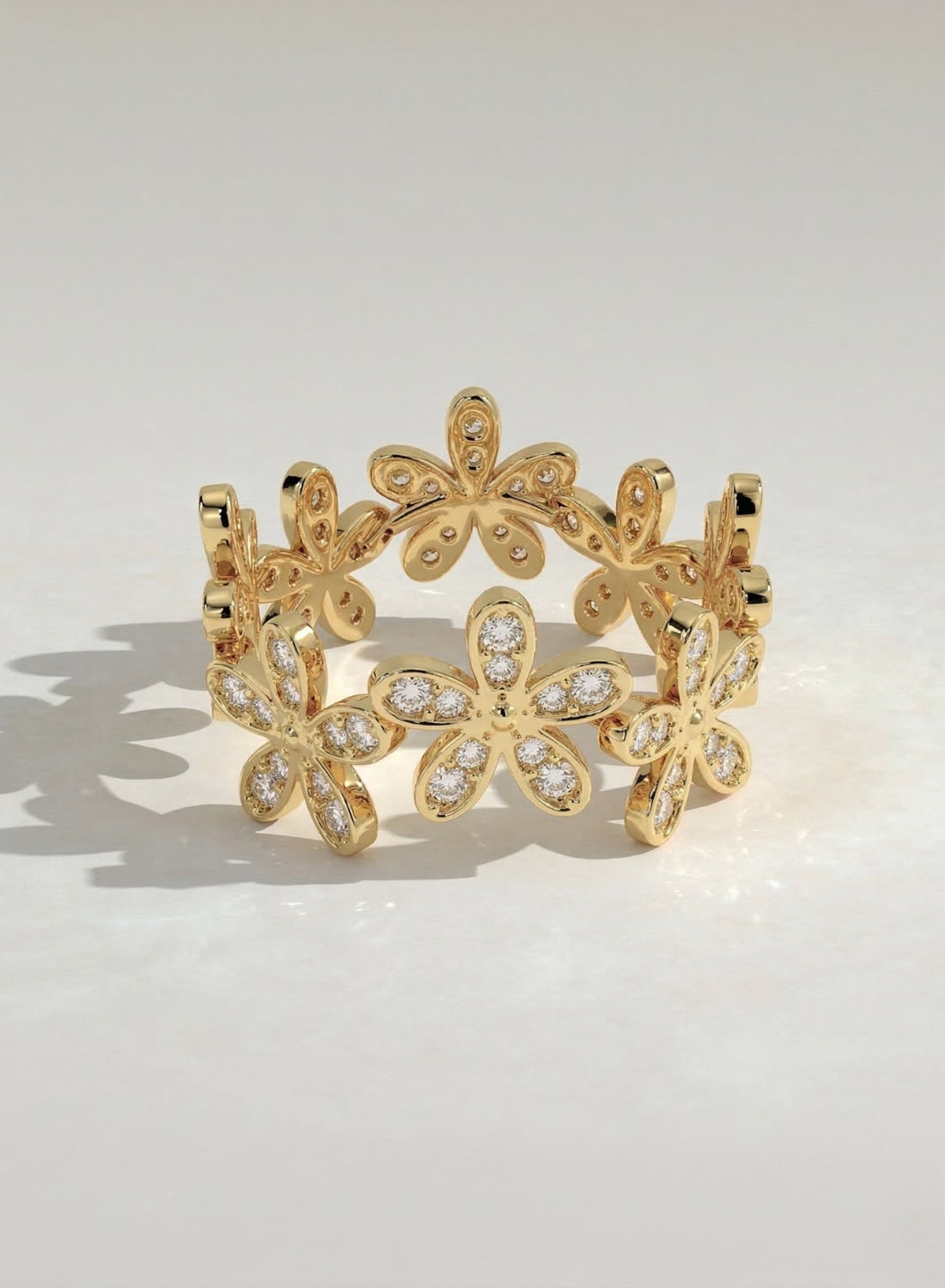 The Florea Ring - Diamond Floral Band