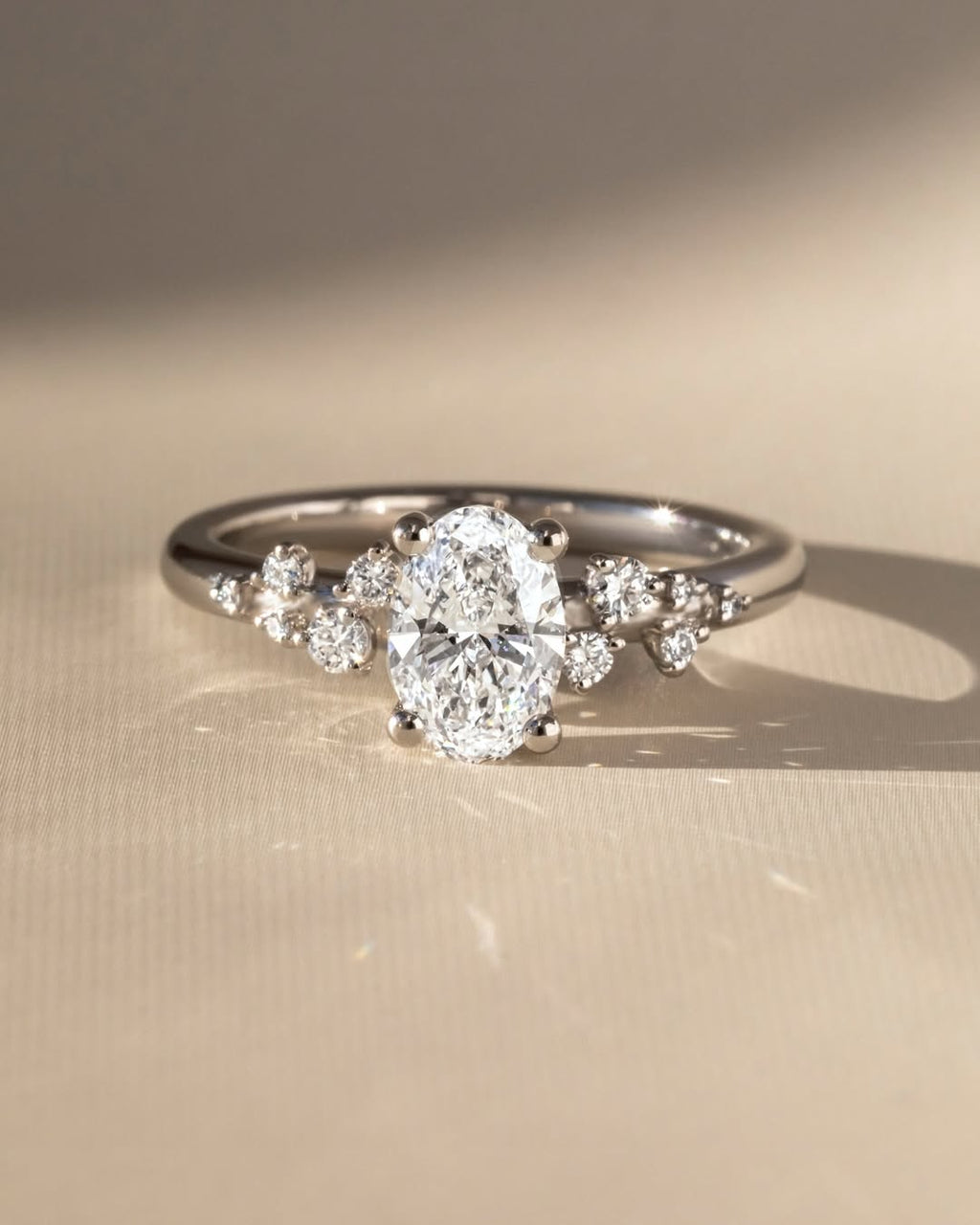 The Glowstar Ring - Oval Cluster Diamond Ring