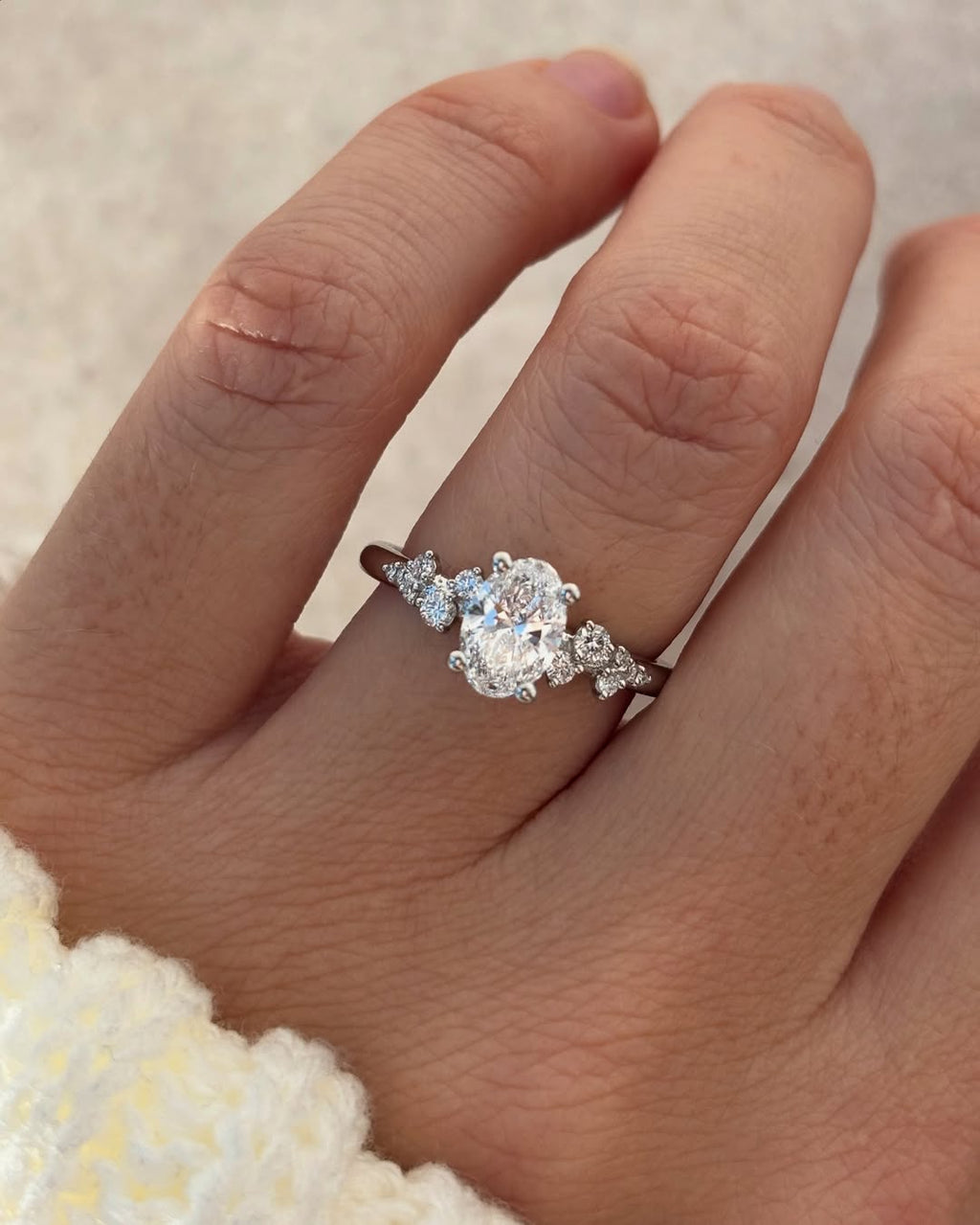 The Glowstar Ring - Oval Cluster Diamond Ring