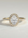 The Halo Glow Ring - Oval Halo Pave Diamond Ring