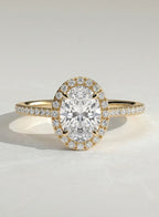 The Halo Glow Ring - Oval Halo Pave Diamond Ring