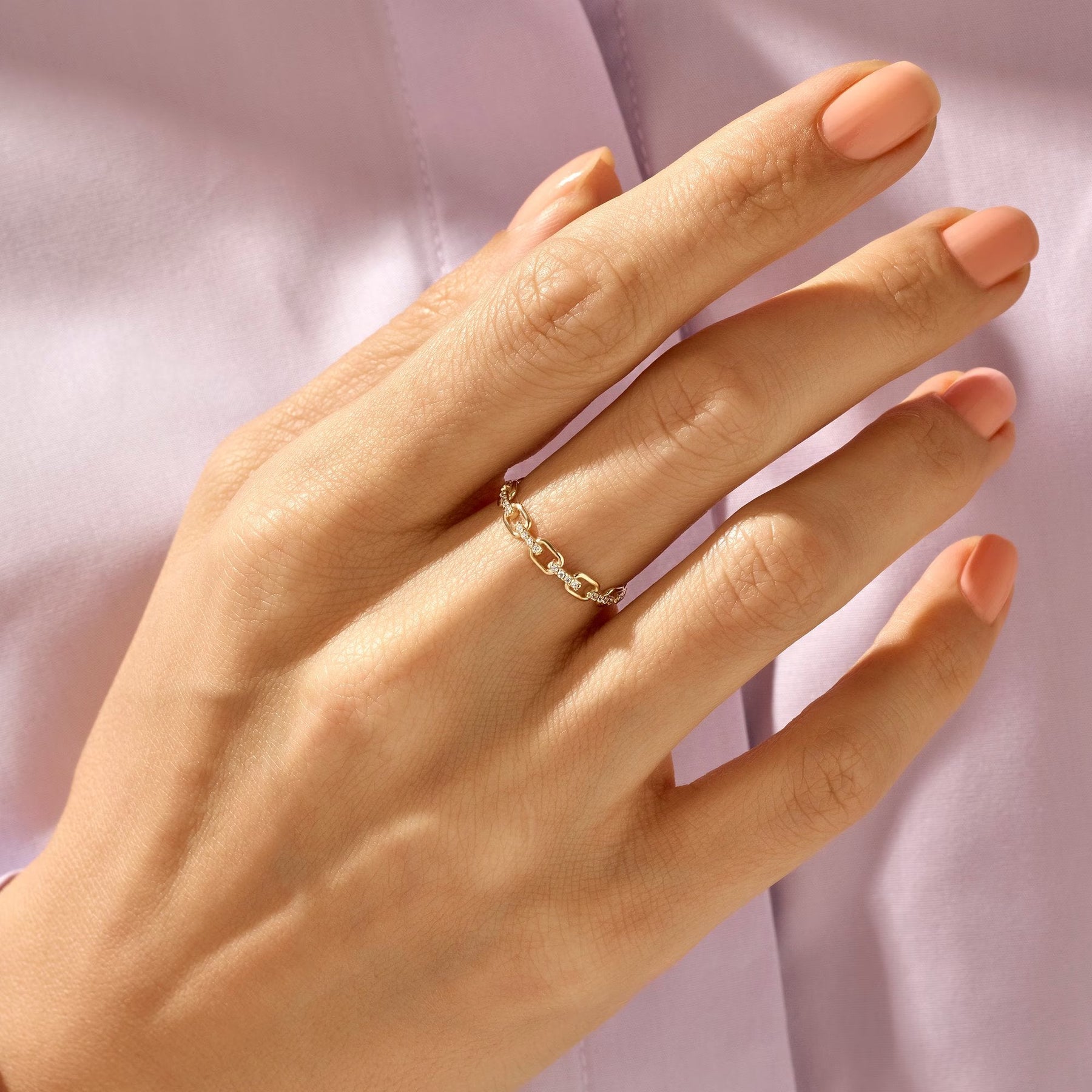 The Harper Band - Diamond Chain Link Ring