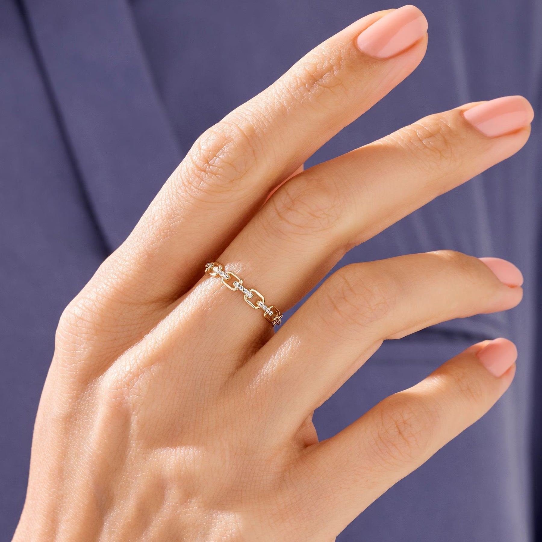 The Harper Band - Diamond Chain Link Ring