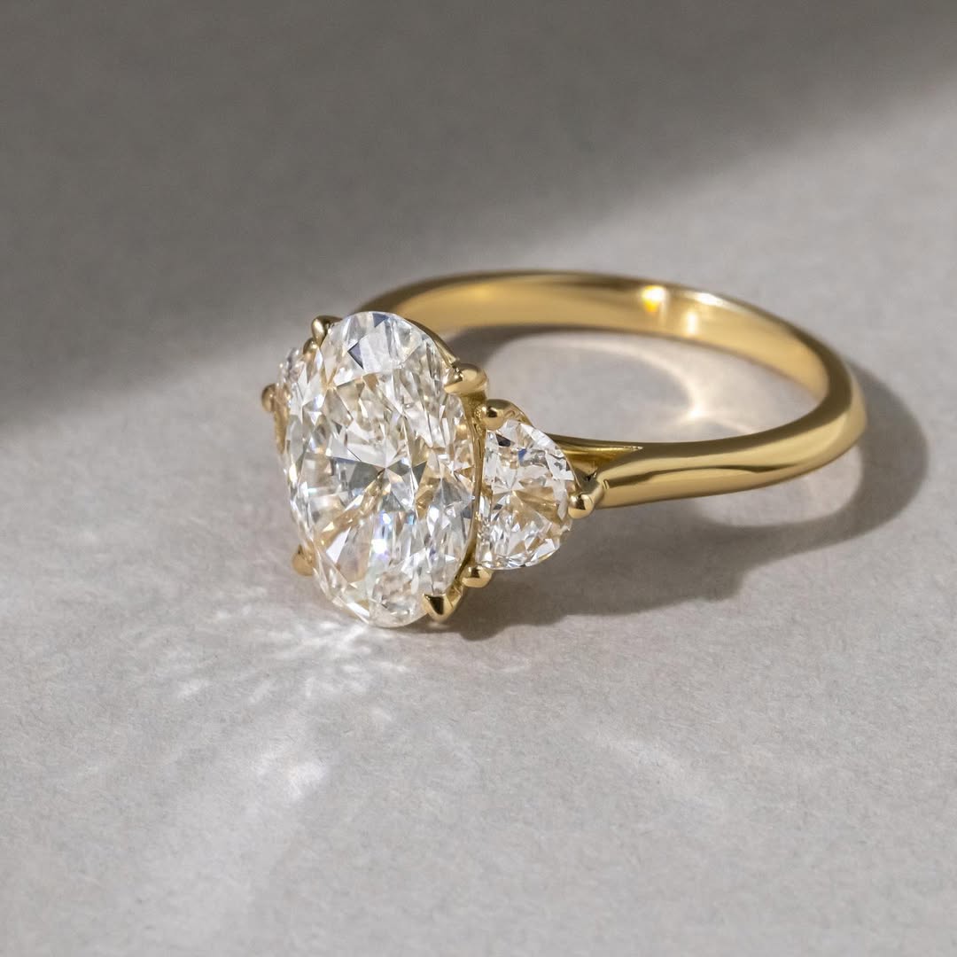 The Helena Ring - Oval & Half Moon Trilogy Diamond Ring