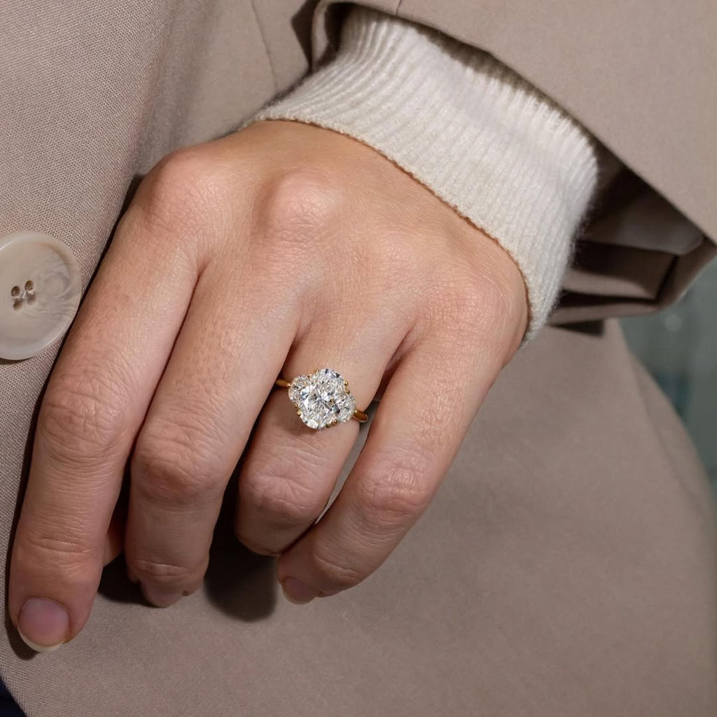 The Helena Ring - Oval & Half Moon Trilogy Diamond Ring