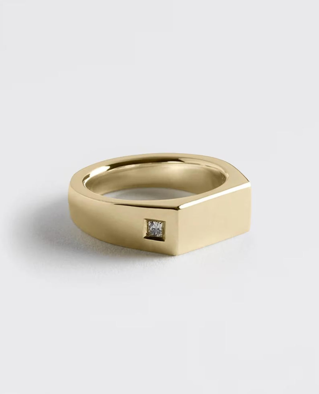 The Henry Ring - Square Diamond Signet Men’s Ring