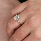 The Holly Ring - Emerald & Baguette Three Stone Ring