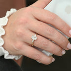 The Holly Ring - Emerald & Baguette Three Stone Ring