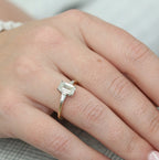 The Holly Ring - Emerald & Baguette Three Stone Ring