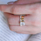 The Isadora Bridal Set - Radiant Cut Ring with Baguette Diamond Band