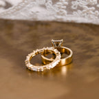 The Isadora Bridal Set - Radiant Cut Ring with Baguette Diamond Band