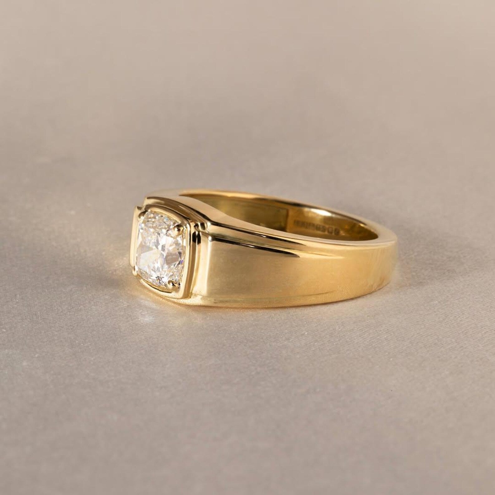 The Jacob Ring - Cushion Diamond Signet Men’s Ring