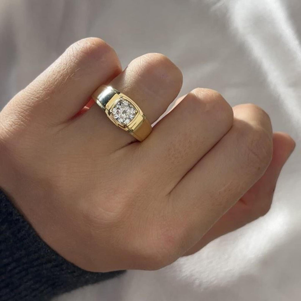 The Jacob Ring - Cushion Diamond Signet Men’s Ring