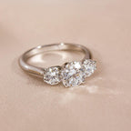 The Juliet Ring - Round Three Stone Diamond Engagement Ring