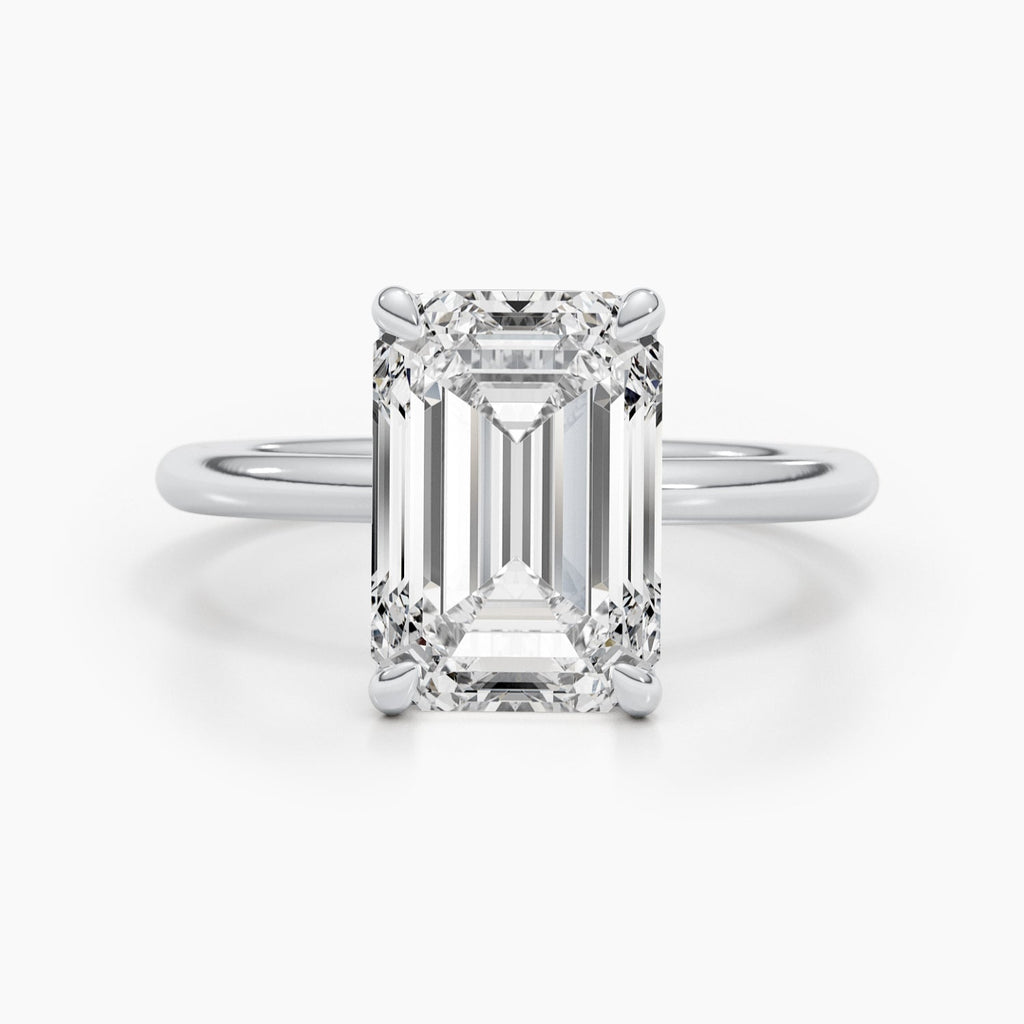 The Kayla Ring - Emerald Cut Solitaire Diamond Engagement Ring